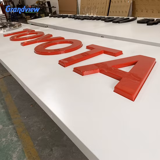 Lettere in resina LED per pubblicità esterna Toyota Lettere segnaletica e segnaletica per tabellone con nome del negozio