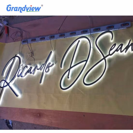 Wholesa China Factory Custom Shop Store Front Metal Logo Thermoforming Light Box Light up Letter Office Commercial Business Insegne a LED Segnaletica illuminata 3D